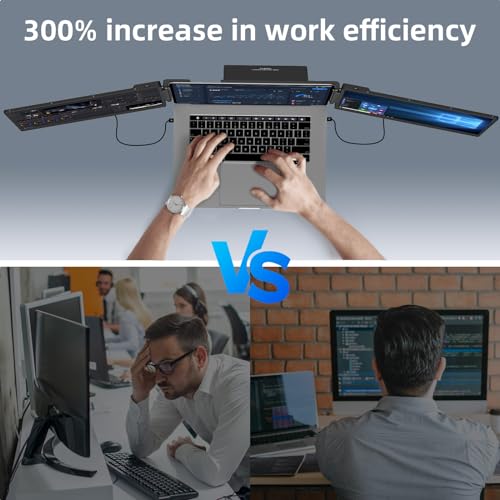 Image of BOSII Laptop Screen Extender Monitor - 14 Inch Dual IPS FHD 1080P HDMI /USB-A /Type-C Extended Portable Monitor for Laptops (Maximum Length: 15.74 inch) Compatible with Windows Mac Travel Work S3