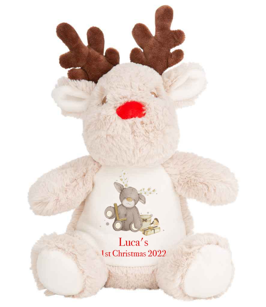 Personalised Baby's First Christmas Teddy Gift Plus 1st Xmas, Reindeer, Stocking Filler, Christmas Eve Box Filler, Naughty Elf, Keepsake — image 1