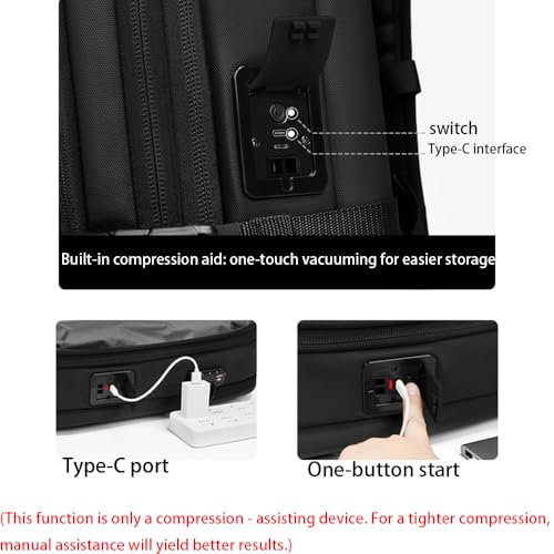 One Backpack, Backpack, Vacuum Compression Travel Backpacks with 60 L Expandable (Green,With pump)3