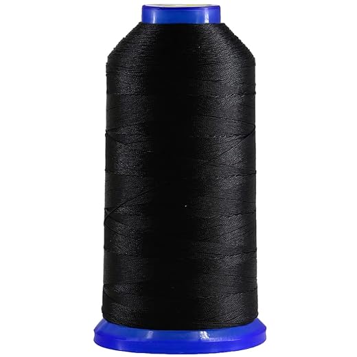 Selric [1200Yards / 26 Colors Available] Tex 135 Bonded Nylon Thread for Leather Sewing 420D/3 T135#138 Heavy Duty Upholstery Thread for Leather and Other Heavy Fabric（Black）