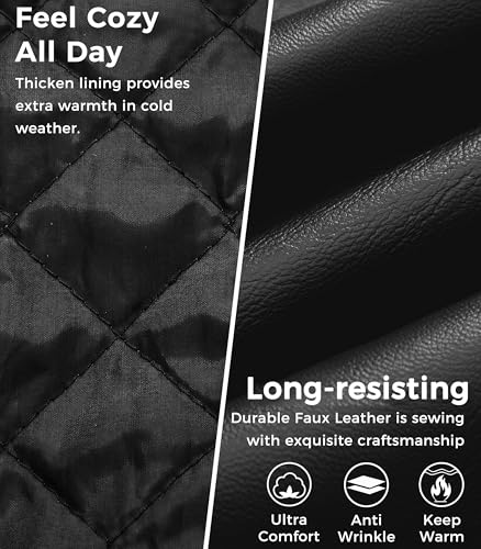 Wantdo Boy's Faux Leather Jacket Zipper Up Hoodie Zipper Coat with Removable Hood4