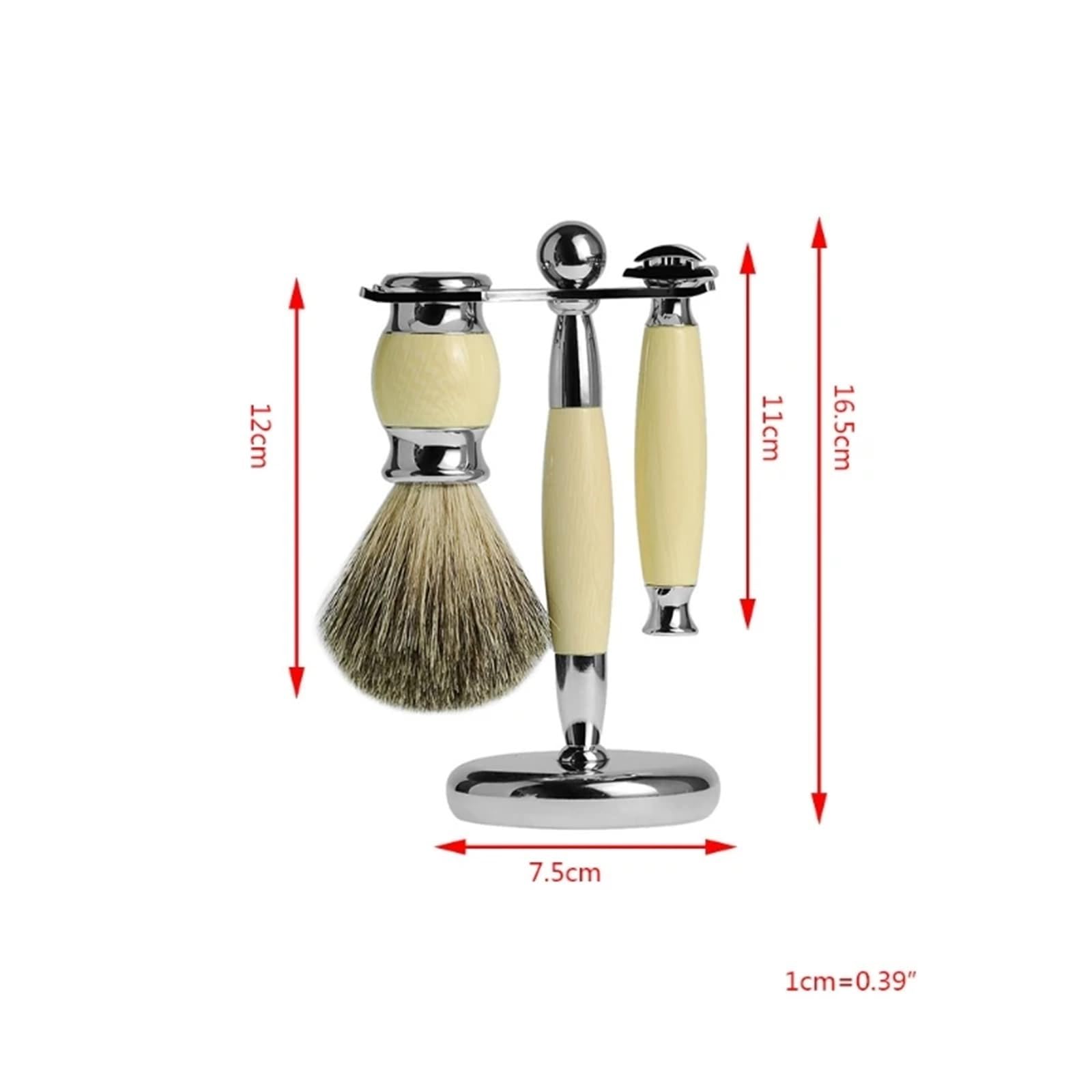 Männer Luxus Manuelle Rasiermesser Bart Reinigung Pinsel Metall Rasierer for Stand Halter Haar Trimmer Pflege Werkzeug(White)
