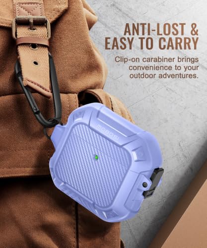 Image of MOBOSI for AirPods 4 Case with Secure Lock & Carabiner, Light Blue
