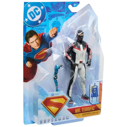Image of DC Comics, Superman, Mr. Terrific, 6-Inch Action Figure, Authentic Superman Movie Styling, Super Heroes Kids Toys for Boys and Girls Ages 4 and Up