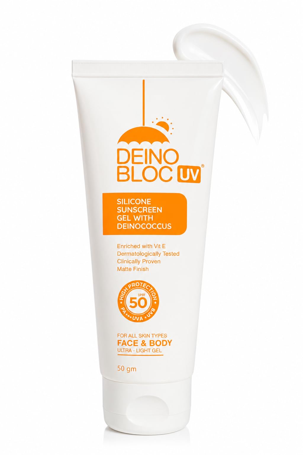 Silicone Sunscreen Gel with Deinococcus, SPF 50 PA++ UVA UVB, Grow Key, Matte Finish, Face & Body, Enriched with Vit E, All Skin Types, 50gm-image-48