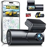 GKU Dash Cam Front and Rear Camera,4K+1080P, 5.8GHz WiFi & GPS Dash Camera for Cars,with 64G SDcard,1.47