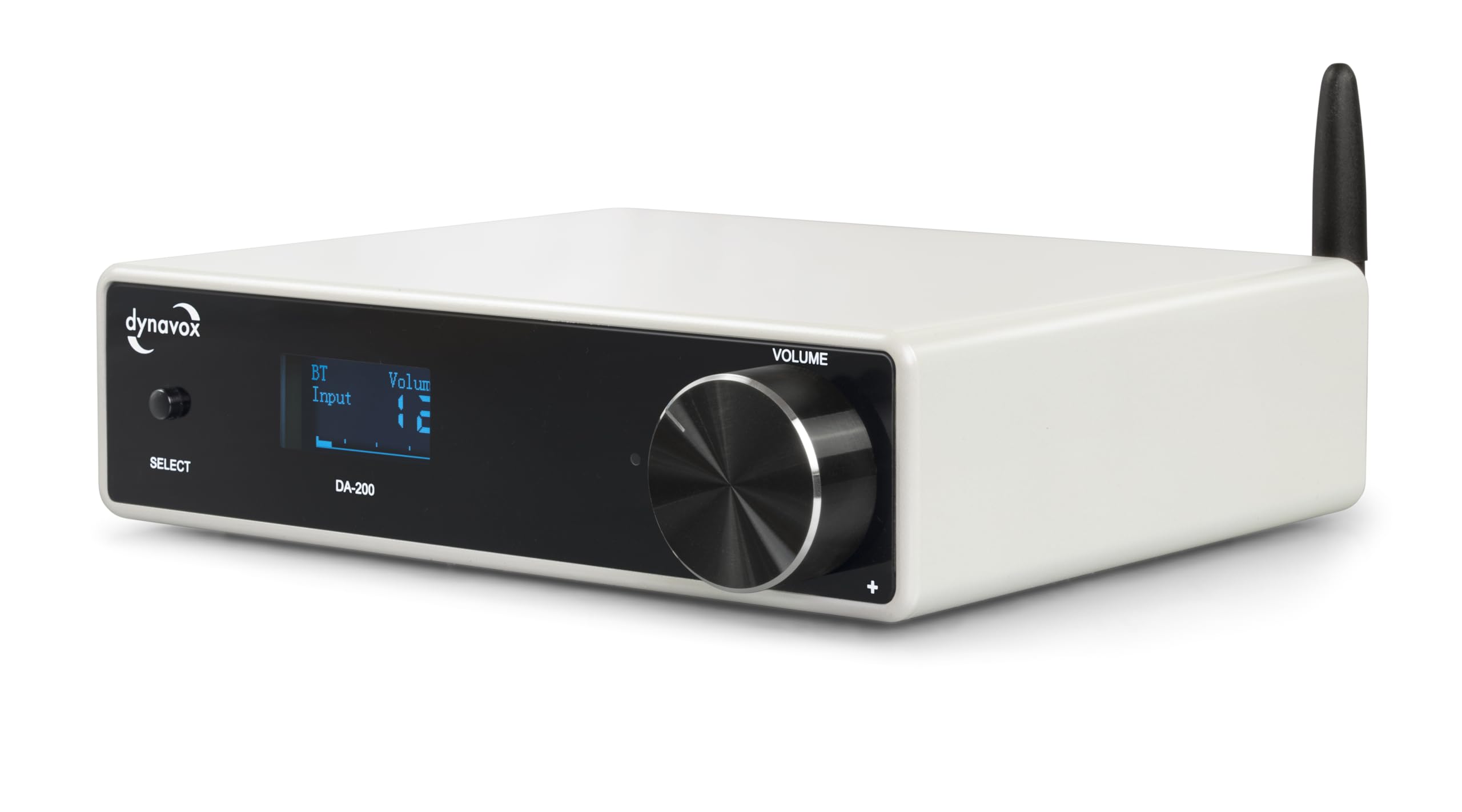 Dynavox DA-200 - Amplificador de Alta fidelidad, Compacto Amplificador Digital estéreo Clase D con BT 5.0, USB DAC, óptico y coaxial, Salida de subwoofer, Elegante Carcasa de Aluminio, Ideal para