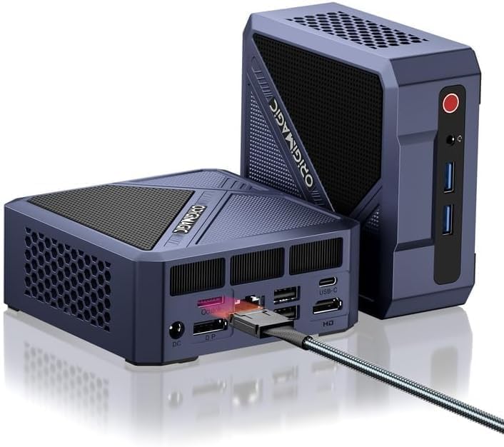 origimagic A1 Mini PC,con Ryzen 7 7840HS(8C/16T,fino a 5,1GHz) Mini Gaming PC,32GB DDR5 1TB PCIe 4.0 2280 SSD,Oculink,USB4.0,HDMI,DP,USB-C,WiFi 6,BT 5.2 Mini Computer