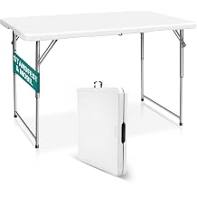 Byliable Folding Table 120 cm Portable Height Adjustable White