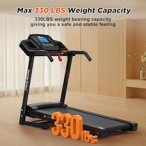 Image of FYC Folding Treadmill for Home with Incline 330lb Weight Capacity 3.5HP Portable Electric Treadmill with Bluetooth, 12 Preset Programs Exercise Running Machine Easy Assembly