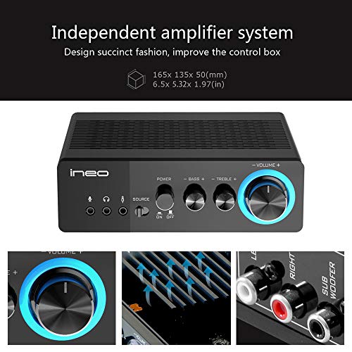 ineo Wooden 2.1 Gaming/PC Speakers with Subwoofers and Individual Control Box (W301)