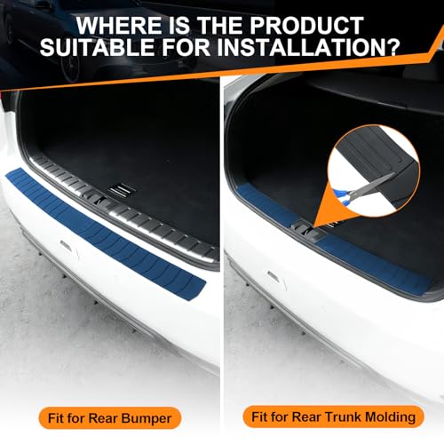 Image of Car Rear Bumper Protector, 41.5inch x3.6inch Car /SUV /Trunk Universal Rubber Anti-Scratch Trunk Exterior Accessories