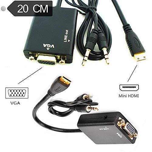 Amazon | Mini HDMI To VGA 変換 アダプタ、Mini HDMI-VGA 変換