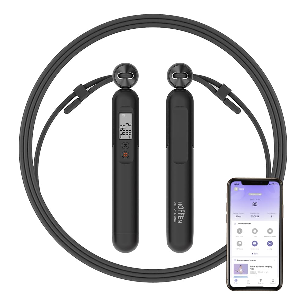 HOFFEN Smart Jump Skip Rope, Fitness Skipping Rope with APP Data Analysis, Workout Jump Ropes for Home Gym, Crossfit, Jumping Rope Counter for Exercise for Men, Women, Kids, Skipper Girls (B0CH7VC81Q) Amazon Price History, Amazon Price Tracker