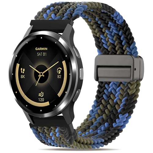 Correa trenzada magnética 22mm compatible Garmin Vivoactive 4