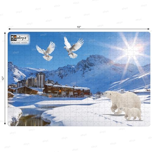 Image of ABYZ Wooden Jigsaw Snow-Covered surroundings Puzzle with 500-Pieces Play and Learn Educational Puzzle for Kids and Children aged7+ and Adults Toy for Improving Memory & Problem Solving