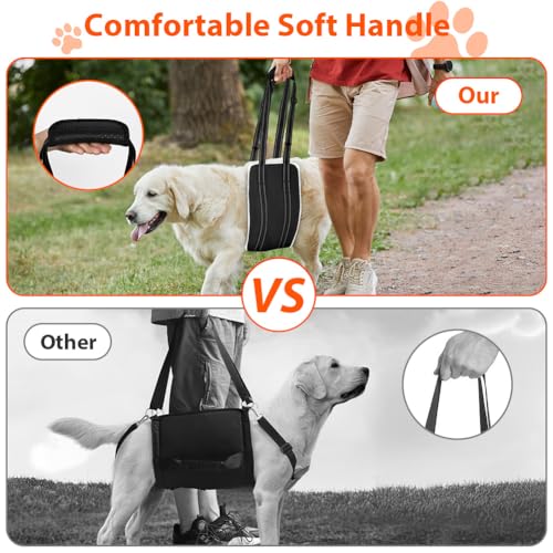 AOOHA Hunde Tragehilfe, Hund Hinten Lift Support Geschirr, Flauschig Weiches Material, Verstellbare Gehhilfe, Hundegeschirr für behinderte, verletzte oder ältere Hunde (M)