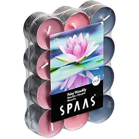 Spaas 24 Assorted Fairy Waterlily Tealights Cover