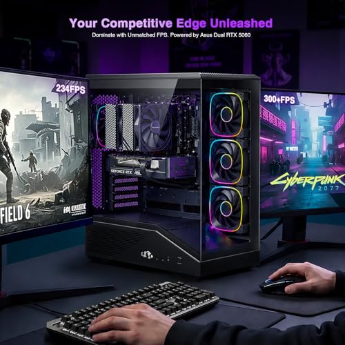 Image of NIMO Gaming-Desktop, GeForce RTX-5060 8GB Intel i5-14400F(Up to 3.6GHz beat i7-11700) 16GB DDR5, 1TB SSD, 650W 80+ Gold PSU ARGB Fan x4, Prebuilt PC Business & AI Creation Digital Nomads Streaming