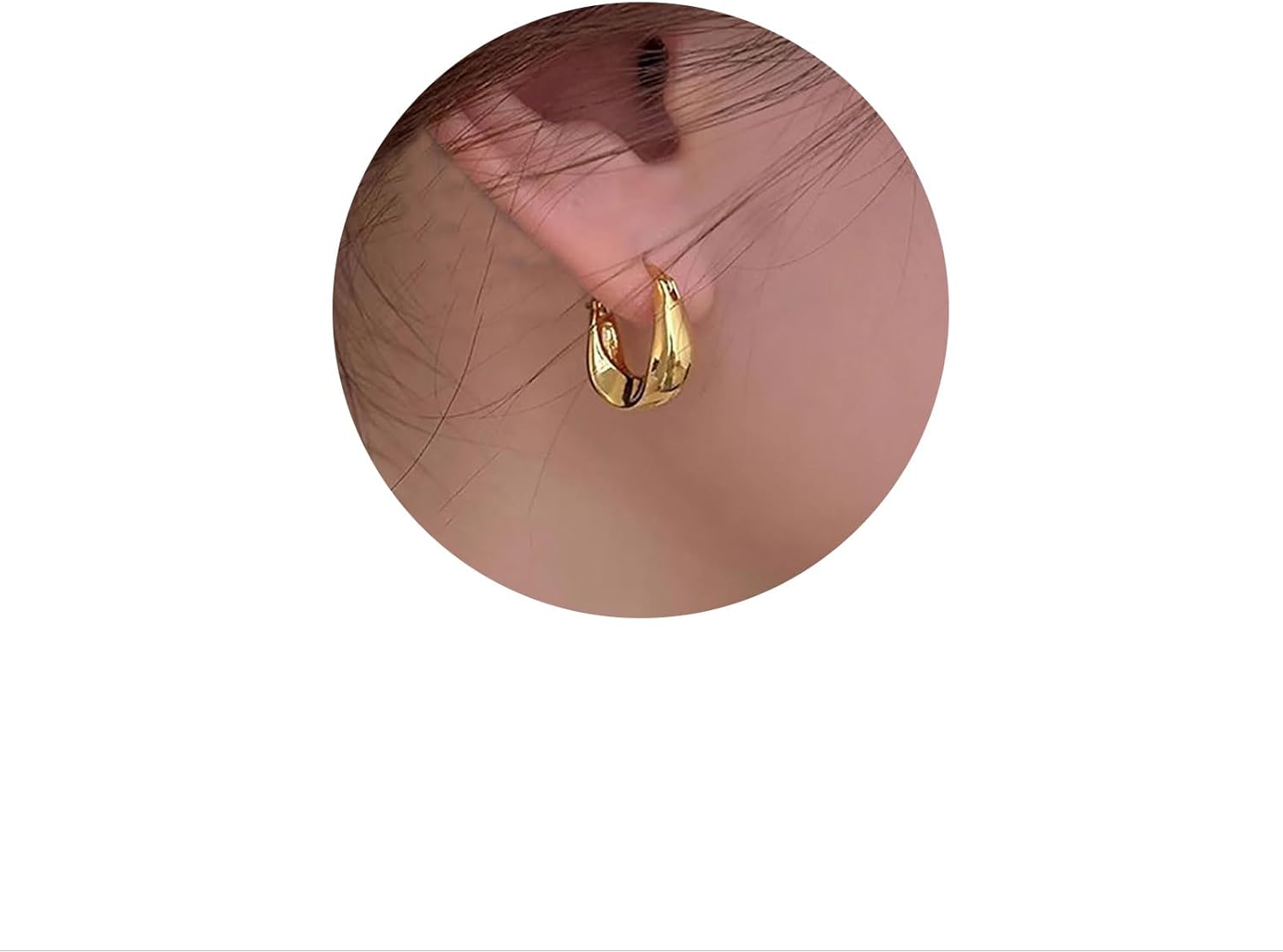 Vintage Twisted Hoop Earrings Gold Chunky Hoop Huggie Earrings Irregular Circle Hoop Earrings Geometric Circle Drop Earrings Jewelry for Women