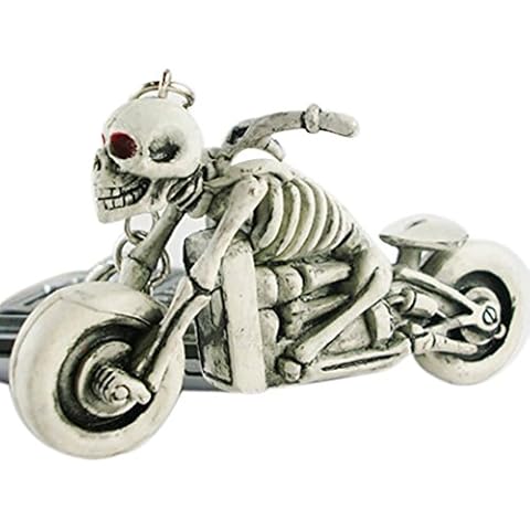 Broadfashion Novelty Motorcycle Skull Purse Bag Rubber Keychain Keyring Key Chain Men's Gift Cover