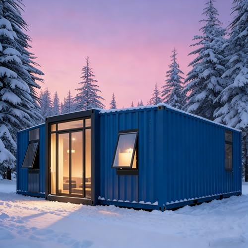 Premium erweiterbares kleines Haus auf Rädern – Fertigfaltcontainer Tiny Home mit Vollbad...
