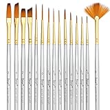 Bianyo Detail Paint Brush - Set of 15- Miniature Liners Brushes for Fine Detailing,Model Painting,Airplane Kits,Craft Decorations