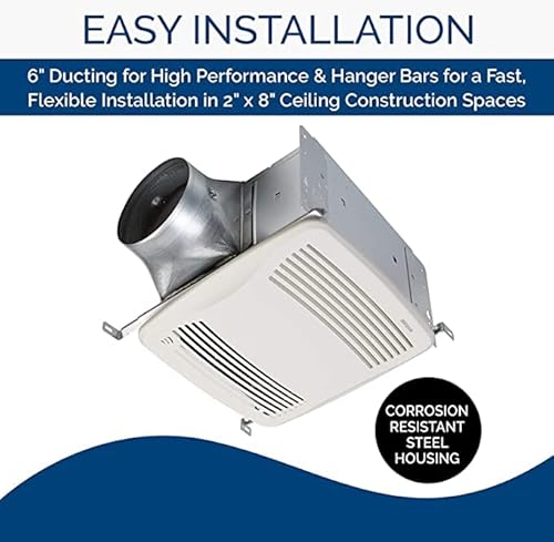 image for Broan-Nutone QTXE110S Ultra-Silent Ventilation Fan, Exhaust Fan for Ba