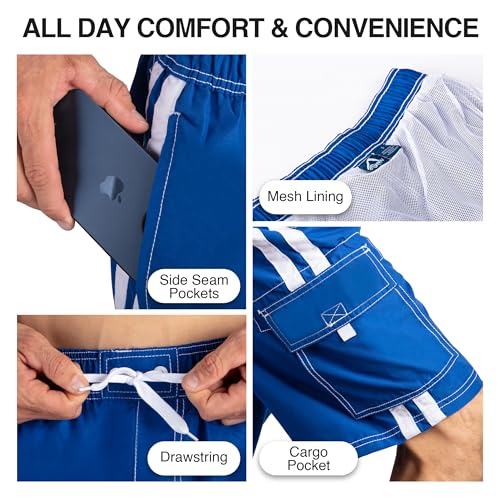 Image of Kanu Surf Men's Big Viper Extended Size Stripe Swim Trunk