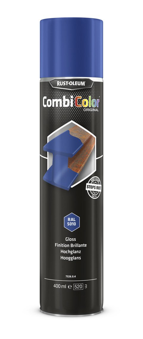 RUST-OLEUM 7326.0.4 Combicolor Original Aerosols, Superior Metal Protection, Direct To Rust, Gentian blue -RAL 5010