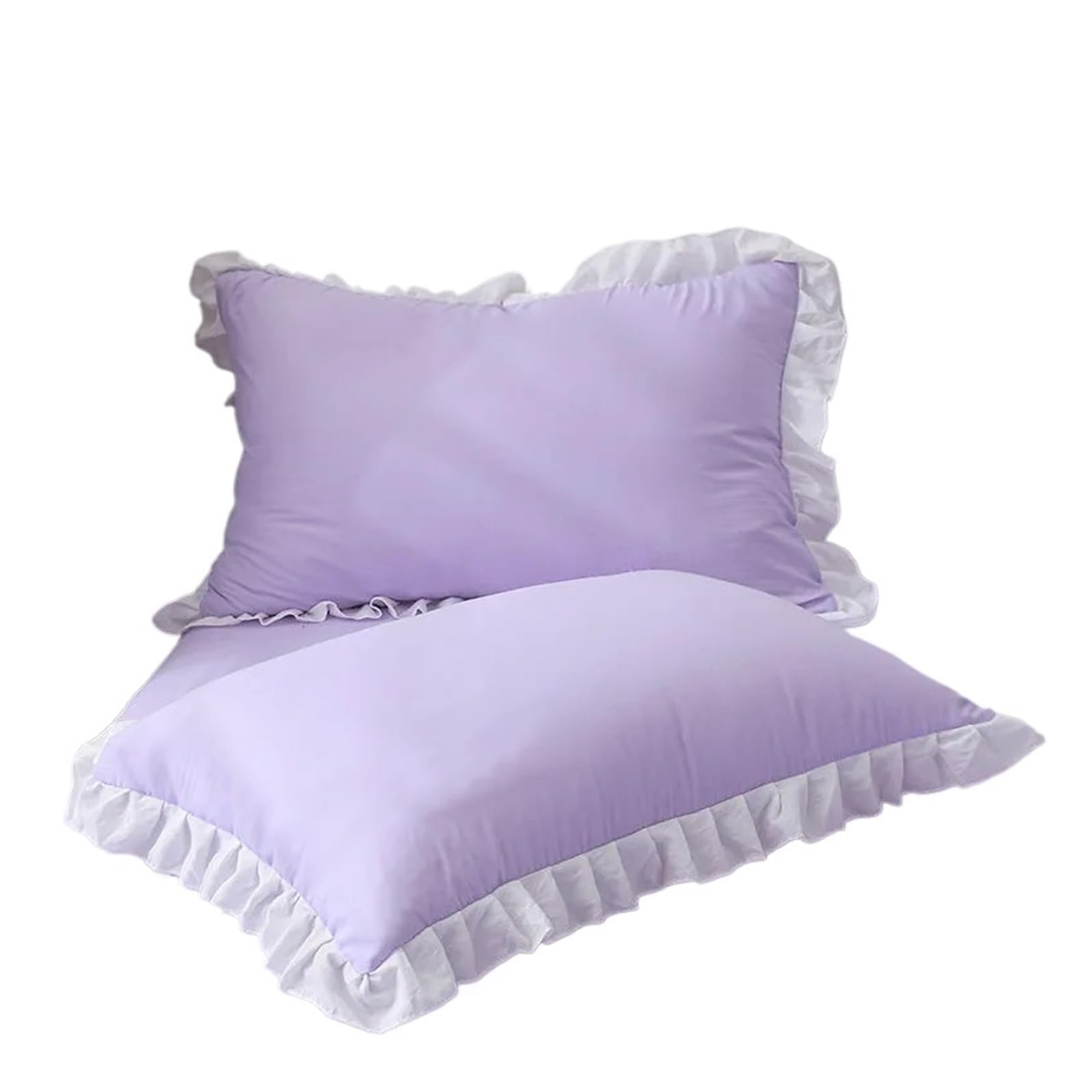 LYXYGMV Princess Pillowcases With Ruffles Multiple Sizes Pillow Cover Comfortable Case For the Bedroom(Purple,1Pcs 30x50cm)