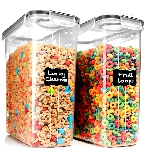 GRANZ Big Sized 6.3 Liter Food Container Pack of 2 | Food Storage Container with lid | Kitchen storage & Airtight Food Container Set | Cereal & Dry Food Storage Containers for Sugar,Flour etc.