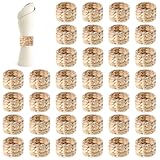 BOHUIZ Woven Napkin Rings Set of 36, Rustic Napkin Rings Farmhouse Table Decor Handmade Boho Grass Napkin Ring for Thanksgiving Christmas Party Wedding Dining Party Table Decor