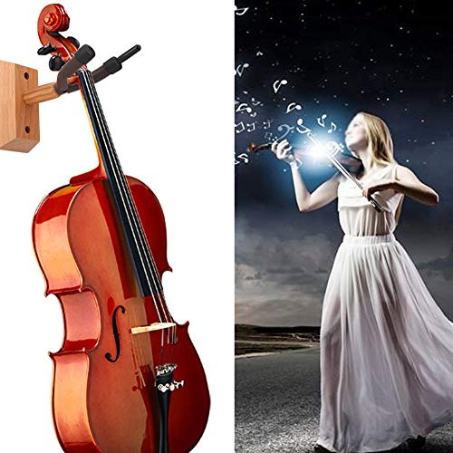 VGEBY Geigenhalter, Holzfuß Geigenbügel Haken Wandhalterung mit Metallschrauben für Violine
