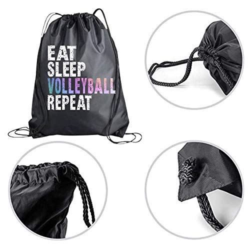 Eat Sleep Volleyball Repeat Backpack - Girls' Volleyball Player Gift, Cinch Sack Tote Bag2