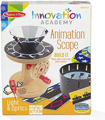 Melissa & Doug Innovation Academy Animation Scope Wooden Build-and-Play Optical Illusion Device