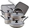Farberware 21925 High Performance Nonstick Cookware Set / Pots and Pans Set Dishwasher Safe - 17 Piece, Silver #1