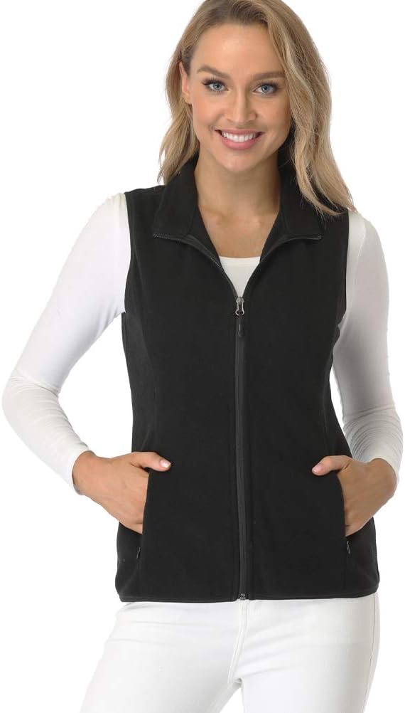 Fuinloth Women's Fleece Vest, Polar Soft Sleeveless Classic Fit with Zip up Pockets - Image 6