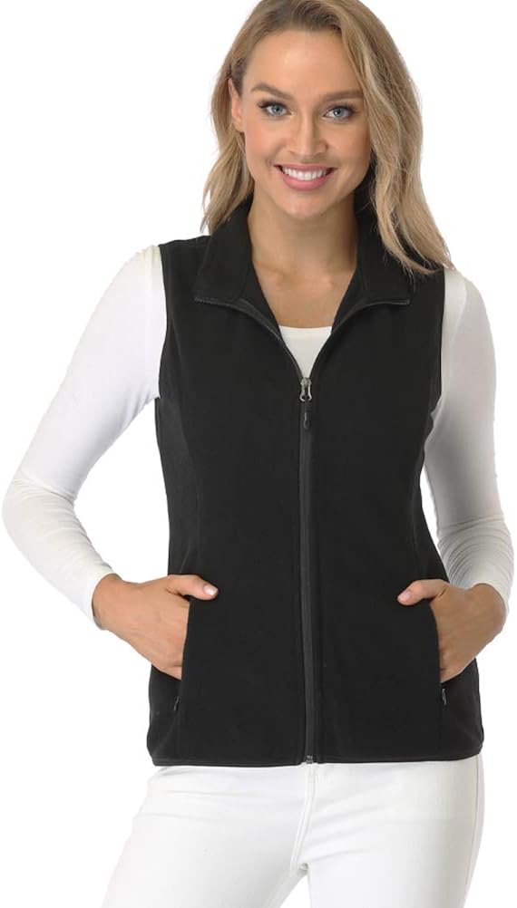 Fuinloth Women's Fleece Vest, Polar Soft Sleeveless Classic Fit with Zip up Pockets : Sports & Outdoors