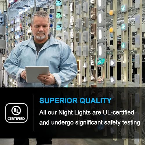 Image of GE SleepLite Jewel LED Night Light, Plug-in, Always on, Amber, UL-Certified, Energy Efficient, Ideal Nightlight for Bedroom, Bathroom, Nursery, Hallway, Kitchen, 11286, 2 Pack