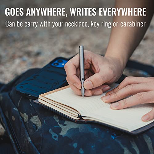 Keyunity Kp00 Titanium Alloy Bolt Action Pen With Bonus Refills, Retractable Pocket Ball-Point Pen For Everyday Use Signature, Fine Point, Black Ink (Stonewashed) #TOP2