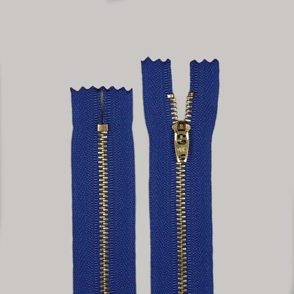 Zíper para Costura De Metal Médio Fixo Dourado 12Cm Bz Pacote Com 10 Unidades