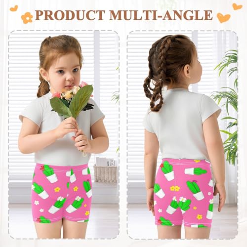 Potted Cactus Flower Blooms Girls Bike Shorts Girl Clothes Toddler Under Dress Dance Shorts for Girls,4T4