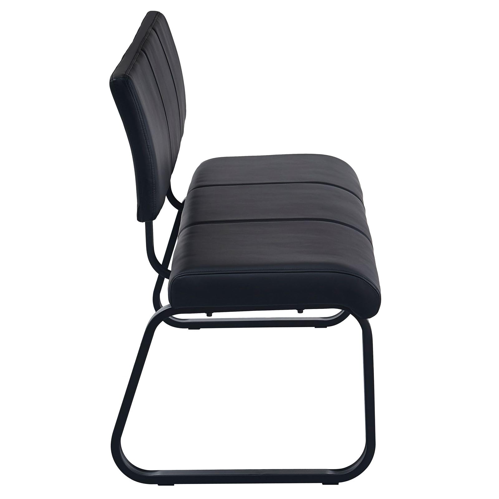 IDIMEX Banc Design Vilas siège avec 3 Places, Banquette d'intérieurau piètement Noir et Dossier au revêtement synthétique Noir