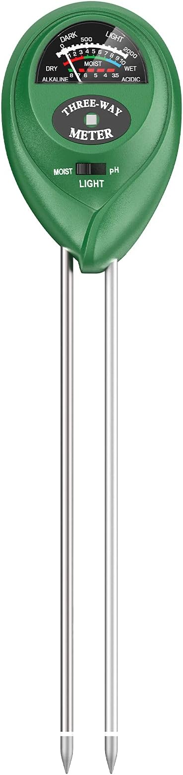 Atree Soil pH Meter, 3-in-1 Soil Tester Kits with Moisture,Light and PH Test for Garden, Farm, Lawn, Indoor & Outdoor (No Battery Needed)