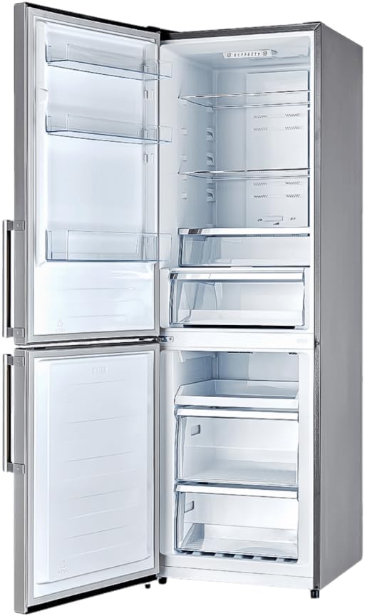 Forno Guardia 23.4" Frost Free Refrigerator with Touch Control & LED - 10.8 cu.ft Bottom Freezer Refrigerator - Left Swing Door Fridge with Adjustable Glass Shelves, Freezer and Crisper Drawers