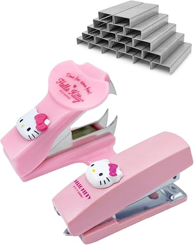 Kitty Mini engrapadora con 1,000 grapascaja + juego de removedor de grapas, escuela, oficina