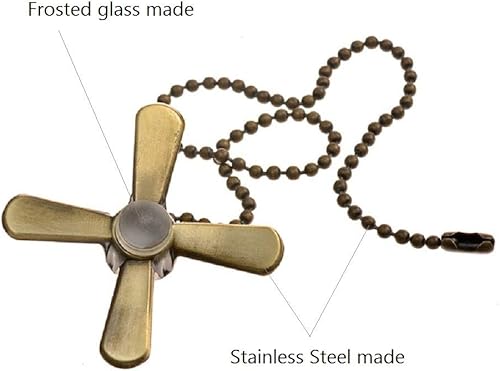 Miniatura 6 de Tiradores de ventilador de techo, 4 unidades, patrón de ventilador de luz, extensión de cadena de 12 pulgadas, juego de tiradores de ventilador