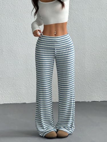 Womens Classic Casual Pants Striped Low Waist Pants, Casual For(Small)3