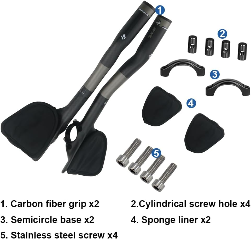 Carbon Fiber aerobars for road bike aero bars 340mm TT Rest bullhorn aerobar Bicycle Cycling clip on earo bars 3K Matte triathlon aerobars bike resting handle bars